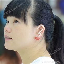 新款蓝牙耳机式耳挂 韩国饰品性感时尚闪钻嘴唇耳饰 防过敏耳挂