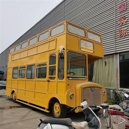 信晟达双层大巴士客车景区商场美陈车移动餐车多功能小吃车