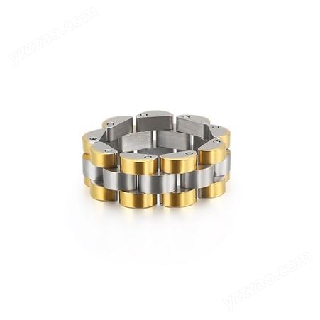欧美新款钛钢戒指手表链设计嘻哈饰品 不锈钢男士简约风指环批发