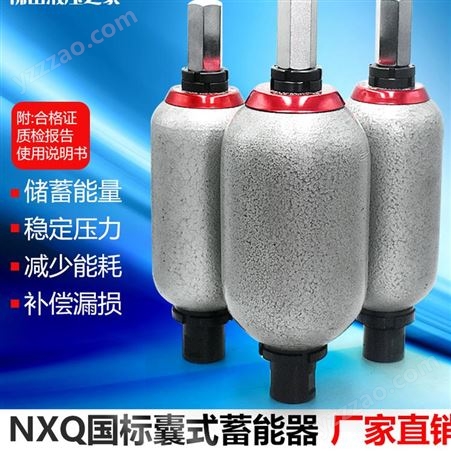 鸿鹏NXQA系列囊式液压蓄能器皮囊储能器NXQA囊式蓄能器皮囊0.63L蓄能器