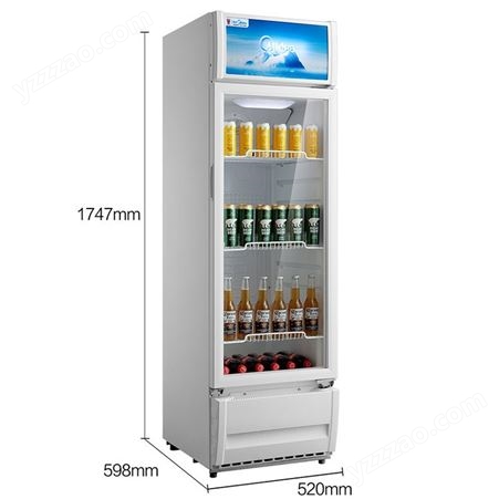 Midea/美的 SC-230GM冰柜立式保鲜柜商用展示冰箱饮料柜冷藏冷柜