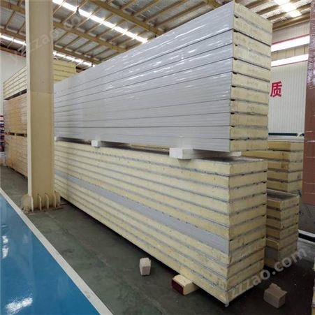 聚氨酯夹芯复合板生产厂家 白灰色彩钢冷库板 防火板