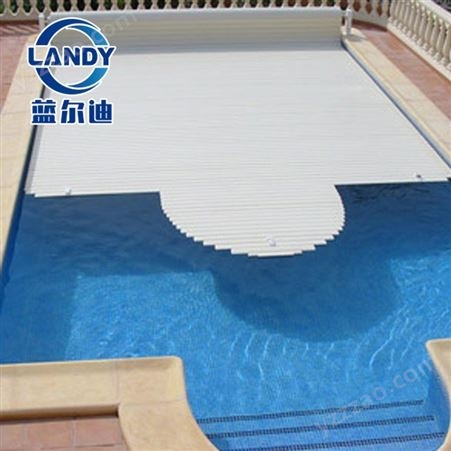 蓝尔迪厂家 自动收缩游泳池盖 泳池岸装式保温盖 安全 承重能力好 防尘盖板