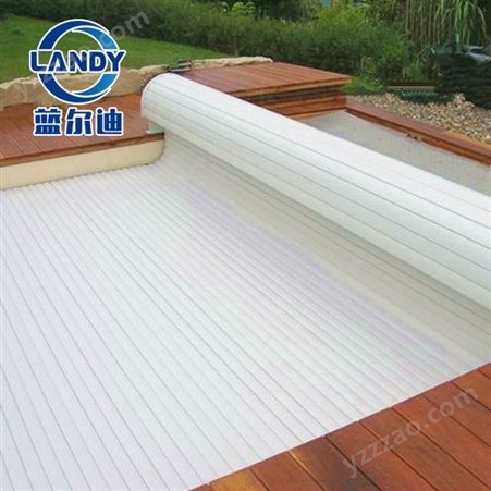 蓝尔迪厂家 自动收缩游泳池盖 泳池岸装式保温盖 安全 承重能力好 防尘盖板