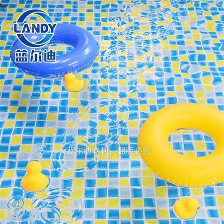 蓝尔迪新品胶膜 欢乐时光儿童水上乐园胶膜 水池定制装饰材料