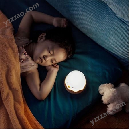 蛋壳鸡硅胶 拍拍小夜灯 创意起夜婴儿喂奶灯不倒翁卡通床头小夜灯 智能家用小夜灯