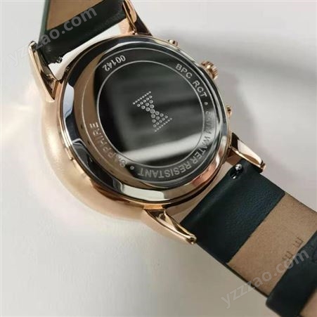 时间之旅 简约时尚电波表 自动对时 真皮表带 玻璃镜面 情侣手表