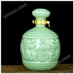 手工雕刻青釉陶瓷酒瓶 1斤装陶瓷酒壶 景德镇厂家供应