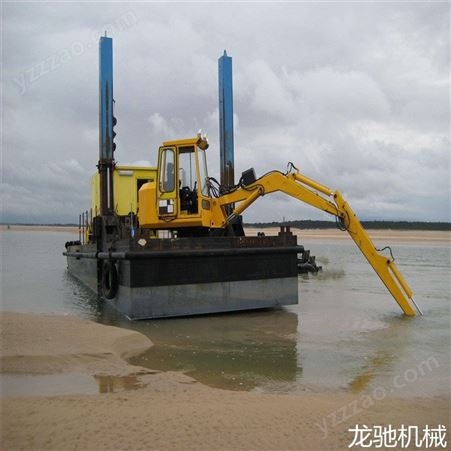 挖掘机水上平台疏浚设备挖掘机船挖掘机水上浮体平台