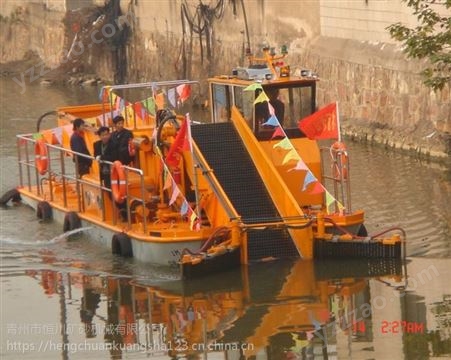 广东大型割水草船 湖面垃圾收集船 环保洁船hc