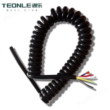 6芯弹簧线 0.5平方螺旋电线电气设备用6*0.5平方亮面弹 曲接线
