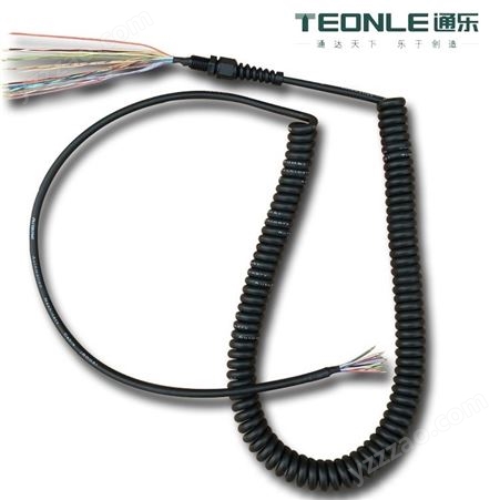 厂家供应PU黑色雾面弹簧线 弹簧线多芯螺旋电缆防水耐用弹簧线