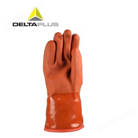 代尔塔手套防寒硫化PVC防化工作劳保防护手套耐磨棉衬隔热防汗
