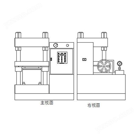 东莞四柱三板开放式结构四柱下缸式油压机,故障少,可以供长时间作业生产