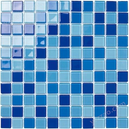 水晶马赛克 水晶玻璃马赛克 游泳池水晶玻璃马赛克50X50厚蓝