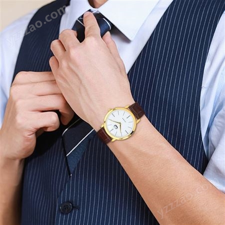 稳达时纤薄款男士手表皮带设计商务百搭2021新款