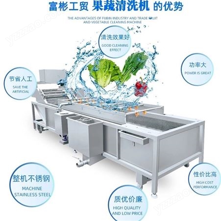 QX-257-11果蔬气泡清洗机 苦菜金针菇清洗设备 蔬菜去泥清洗流水线