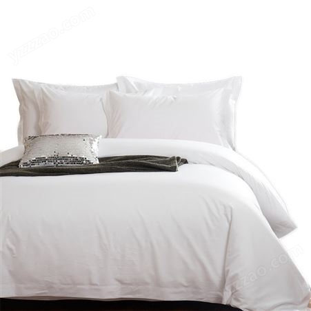 五星级酒店床上用品60支纯棉四件套酒店布草白色贡缎被套被罩批发