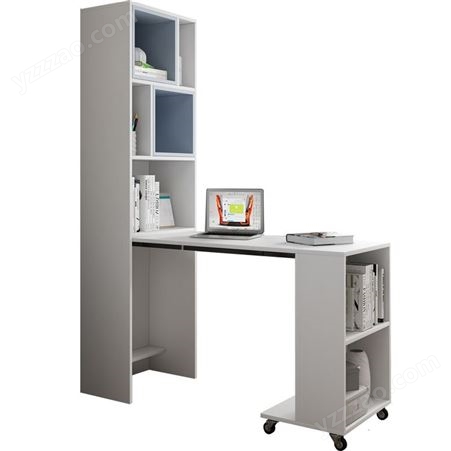 北欧折叠实木书桌书架书柜一体组合家用小户型伸缩写字办公电脑桌