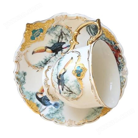 景德镇陶瓷咖啡杯 家用欧式咖啡杯碟套装下午茶花茶茶杯带勺