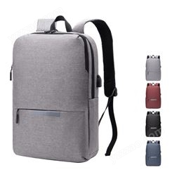 跨境新款时尚商务通勤男士电脑包大容量纯色简约小米双肩包