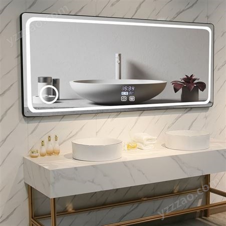 浴室卫生间智能镜子贴墙led镜子灯防雾北欧化妆镜卫浴壁挂梳妆镜