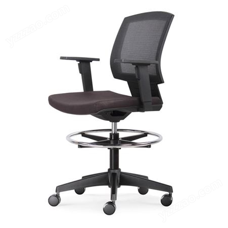 黑色网布 电脑办公转椅 职员 时尚简约 高脚吧椅