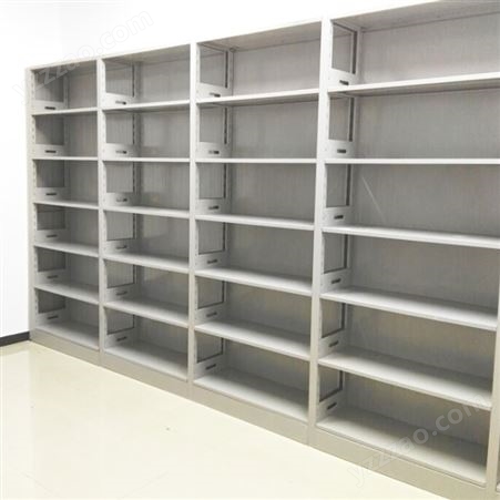 单面钢制书架阅读室档案资料架简易木护板双面图书架