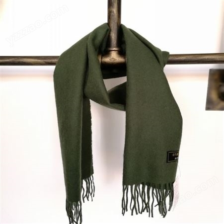 陆款围巾 墨绿色围巾 围巾可定制 规格齐全