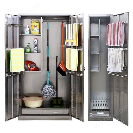 不锈钢清洁柜，保洁柜卫生柜，清洁工具收纳柜，拖把柜，卫生间杂物储物柜，支持定制