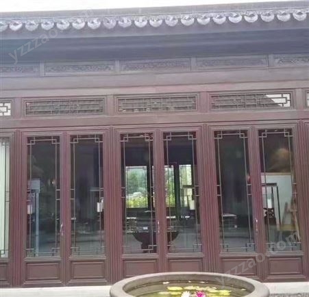 北京中式仿古窗，85隐沙断桥铝四合院仿古窗