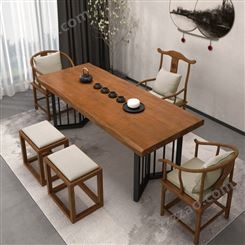 新中式禅意实木茶台 家用功夫茶几桌 现代简约办公室茶桌椅组合