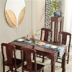 现代新中式实木餐桌椅 小户型定制餐桌组合 家用餐桌组合工厂直供