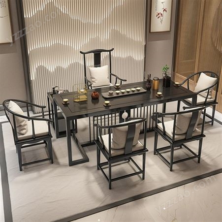 实木茶桌椅组合厂家 新中式实木茶桌设计 茶台新中式泡茶桌椅组合