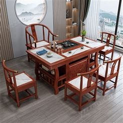 新中式实木茶桌 客厅办公室红木家具 老船木茶几定制