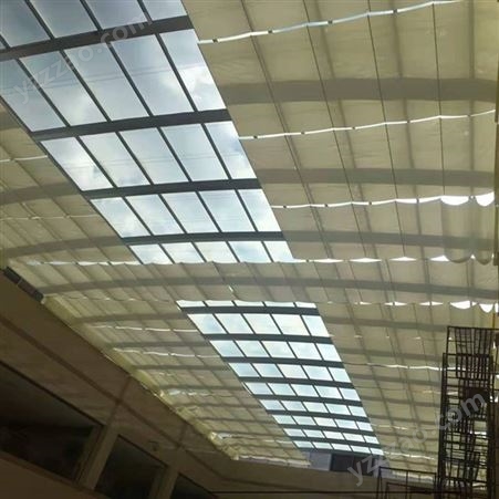 阳光房顶棚遮阳帘 玻璃房隔热布 电动实用折叠式 顺达志远