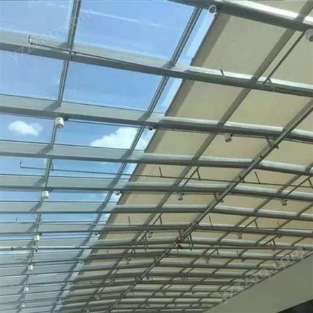 采光玻璃顶自动遮阳帘施工方案 室内天棚遮阳工程 顺达志远