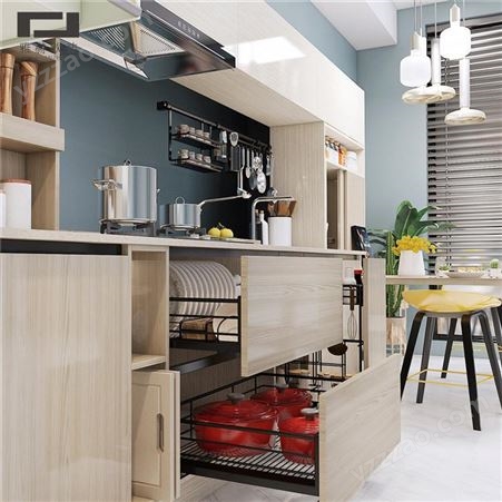 厨房橱柜定制厂家雅赫软装 轻奢风格整体橱柜设计